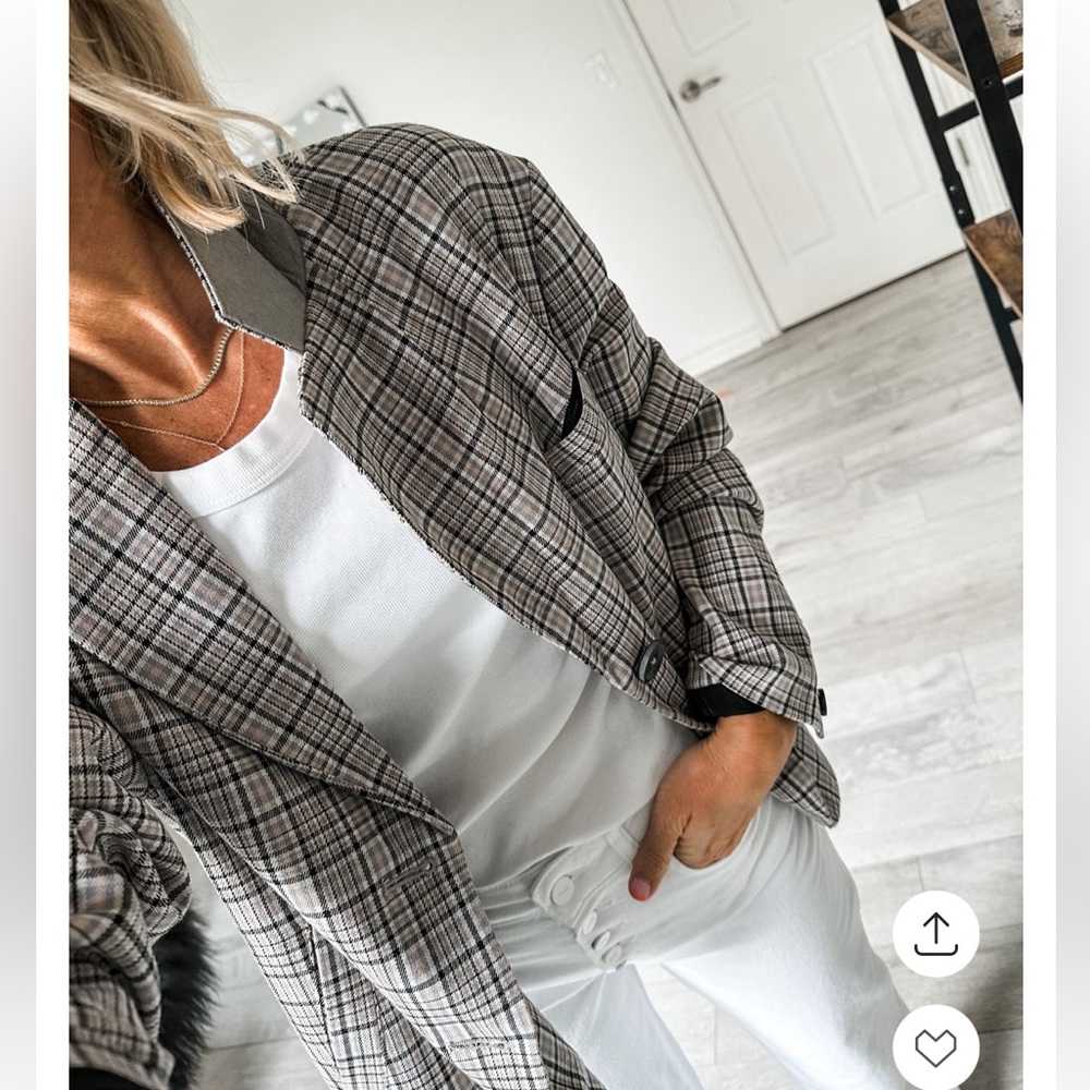 Free People Cali Plaid Blazer